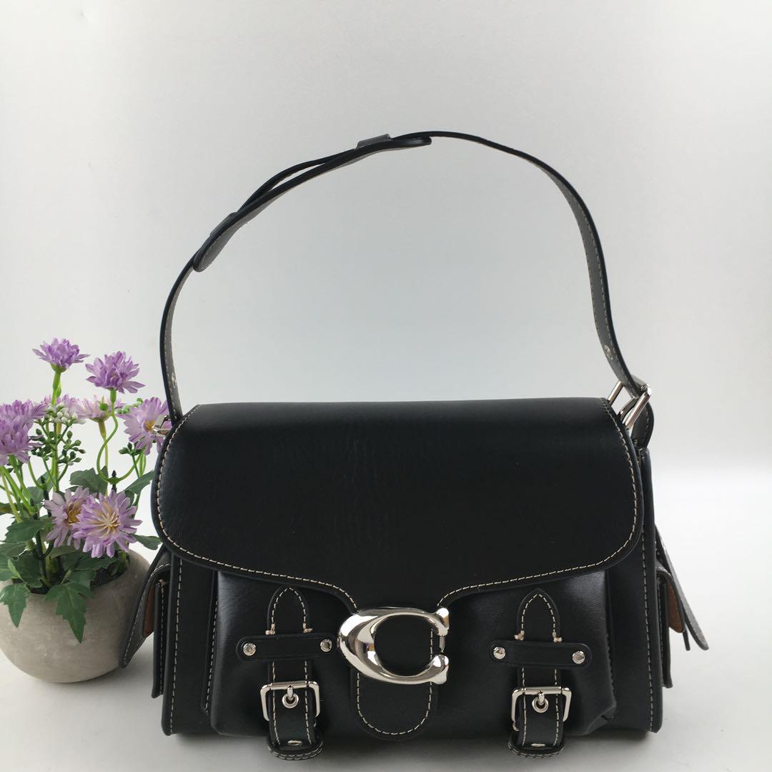 新品 COACH ソフト タイガー スポット ハンドバッグ ブラック