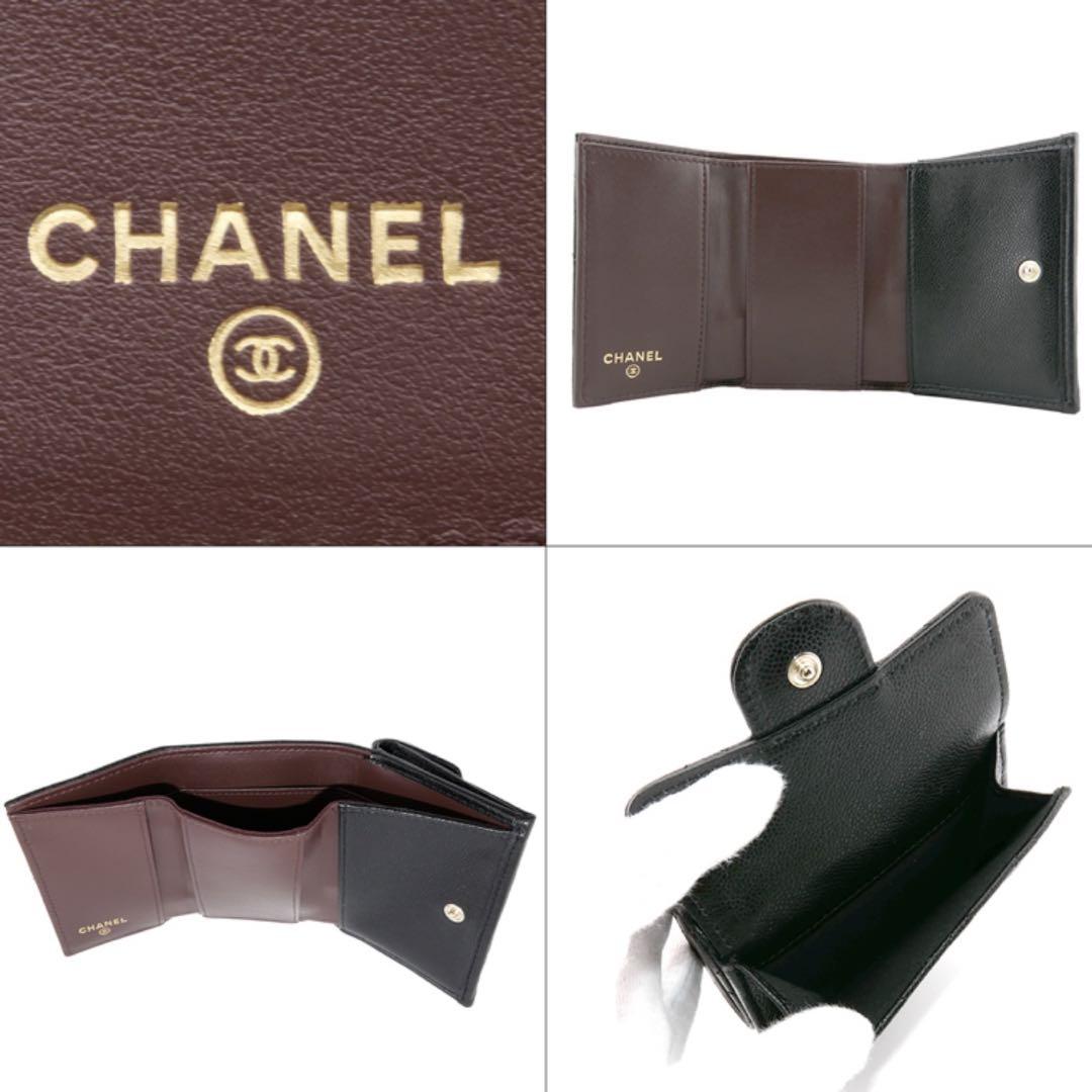 CHANEL シャネル 三つ折り財布 ブラック 黒 新品 2023年12月購入品 画像3