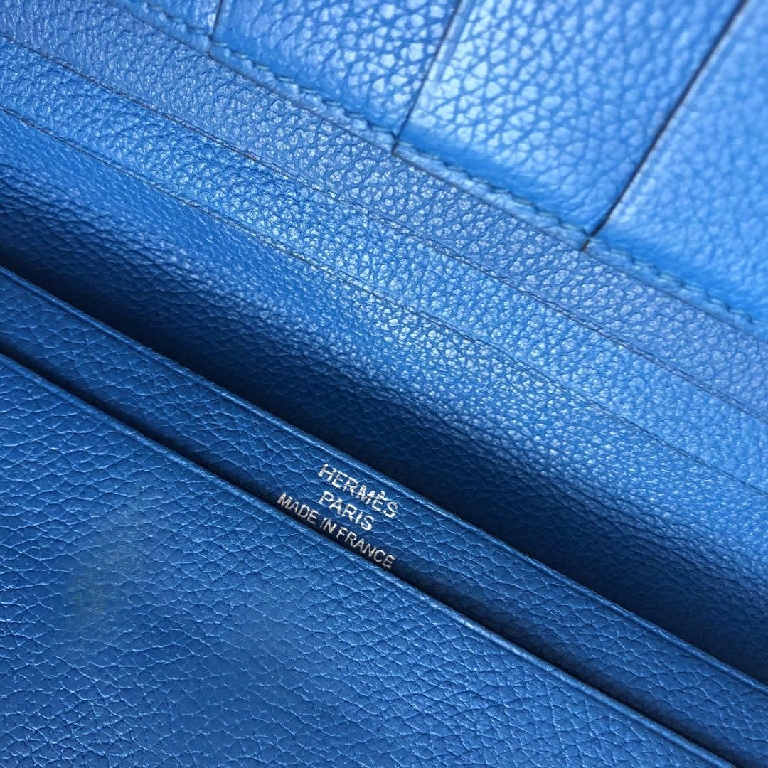 ❤️エルメス　財布正規品　定価10万フランス製MC2 フレミング ターコイズブルー
