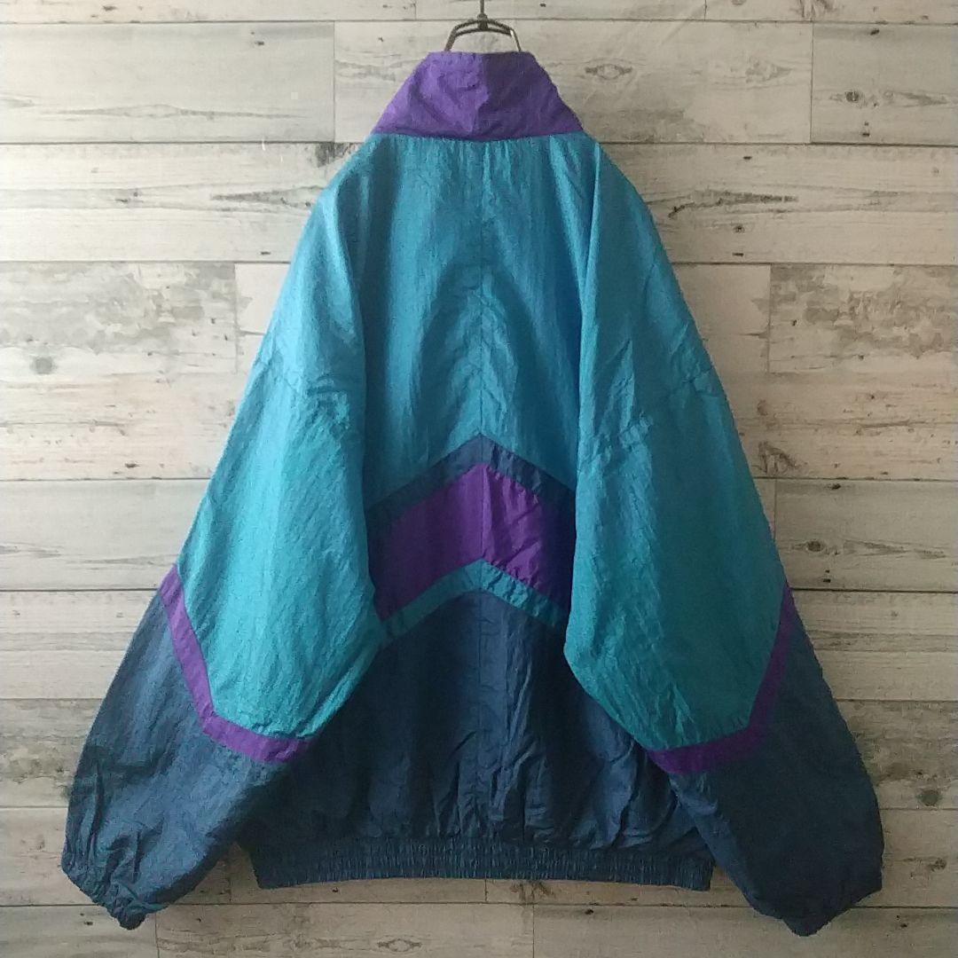 人気カラー☆90s ナイキ 刺繍ロゴ ナイロンジャケット XL マルチカラー