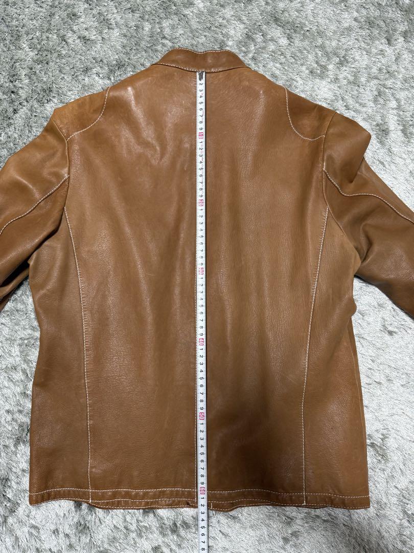 BEAMS ビームス ライダースジャケット　キャメル　ホワイトステッチ