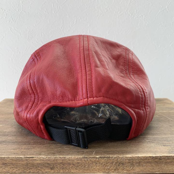 美品】Supreme 16AW Leather Camp Cap Red