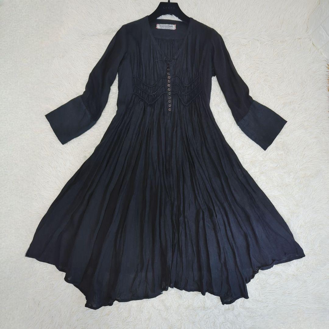 美品】Hallelujah 羊使いのローブ ワンピース リネン 黒