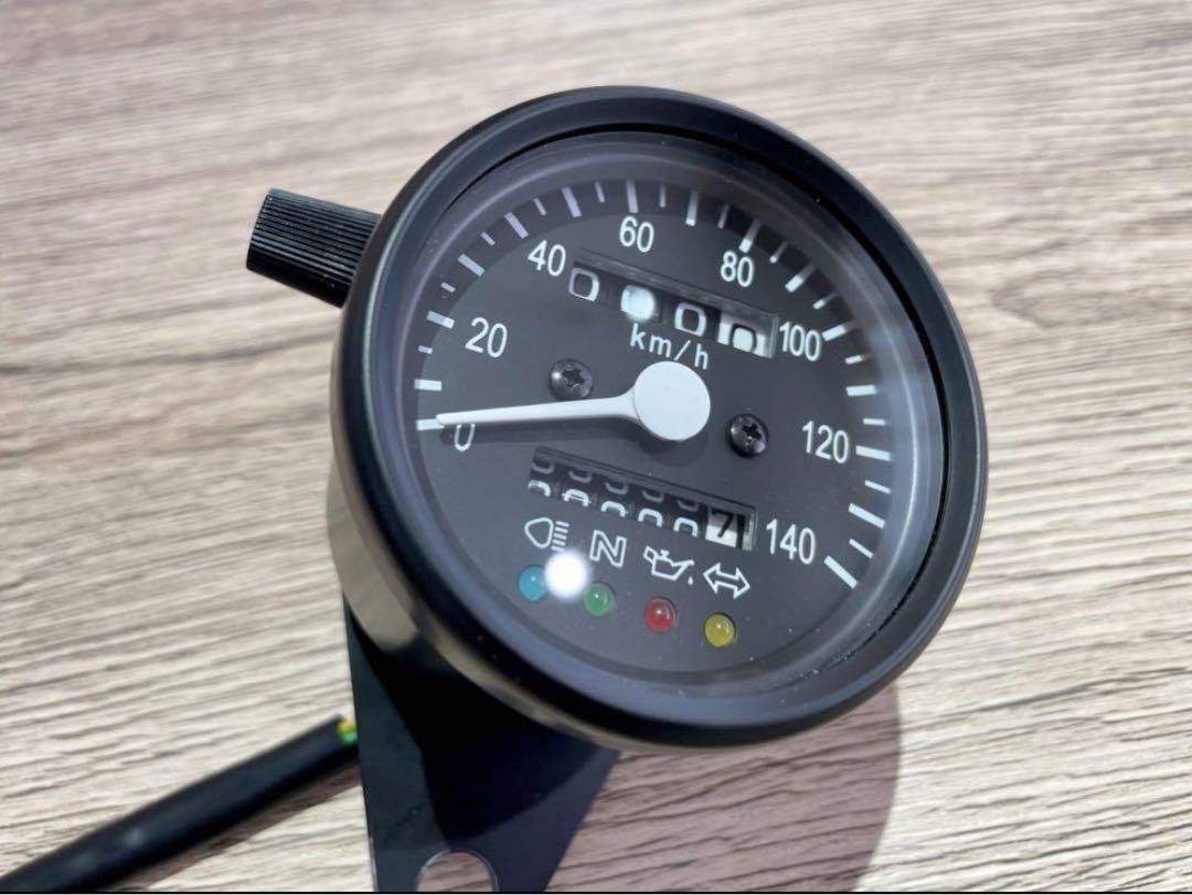 ガレージT＆F 機械式ミニスピードメーター インジケーター内蔵 MT01BK