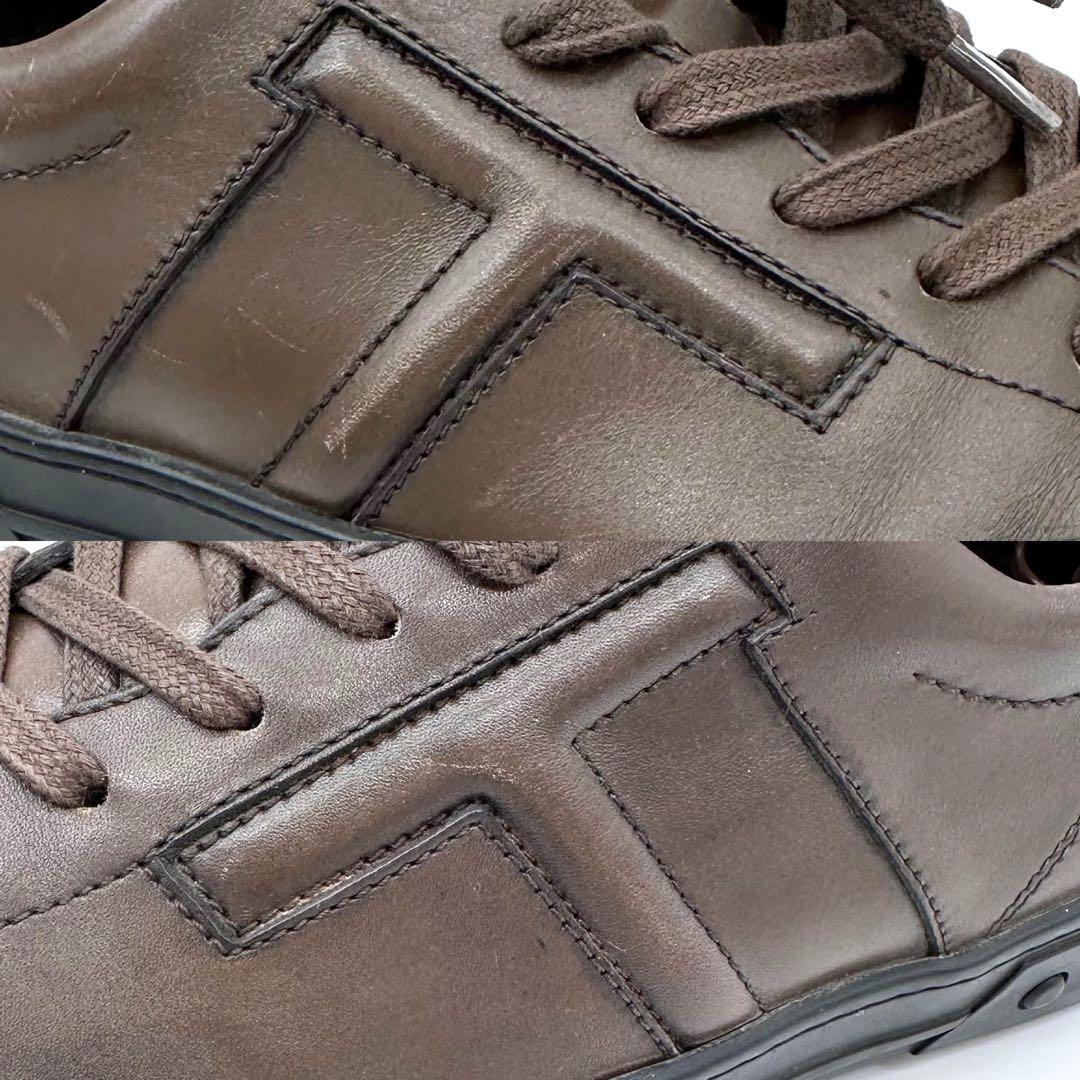 定価9.7万✨TOD'S トッズ Tロゴ レザー スニーカー ブラウン 26.5