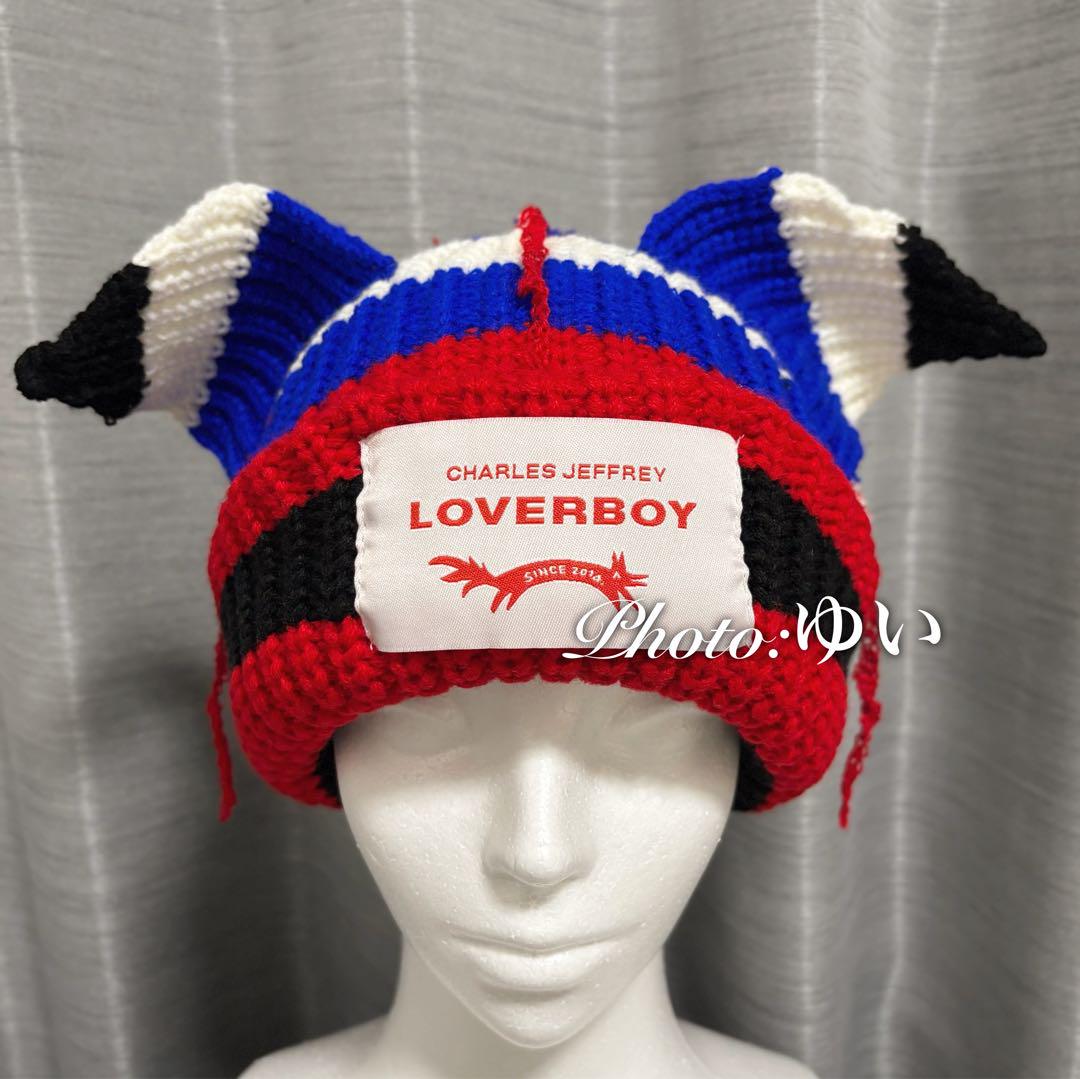 LOVERBOY ラバーボーイ ビーニー ニット帽 ネコ耳 猫耳 ストライプ