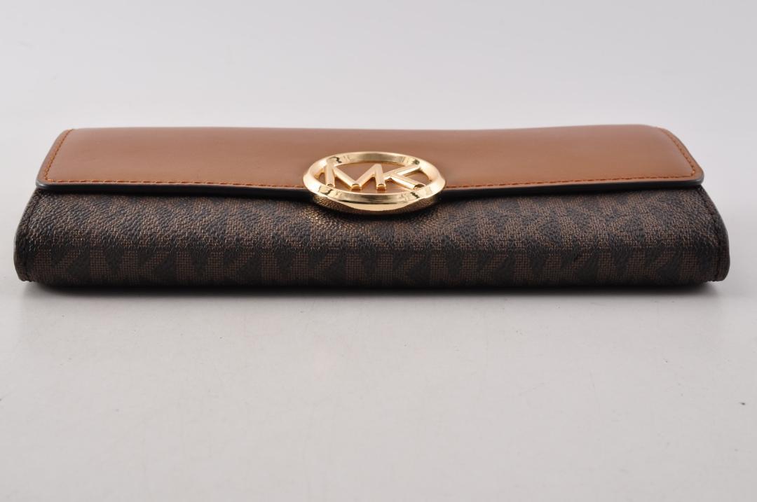 美品 MICHAEL KORS マイケルコース 長財布 PVC レザー ブラウン