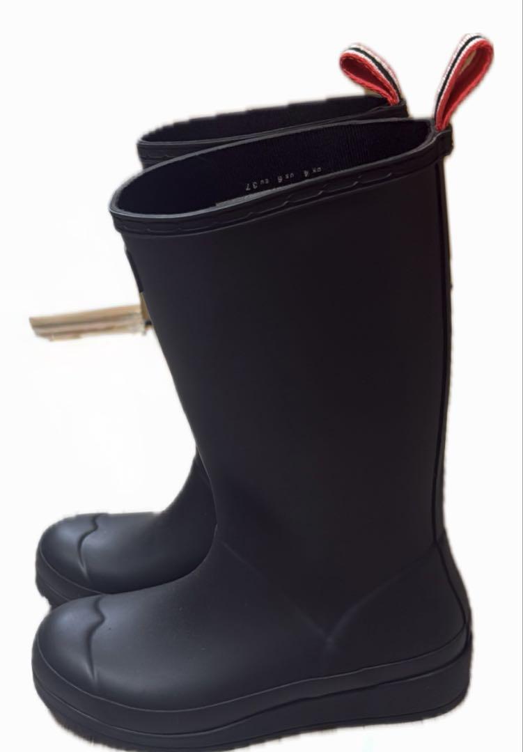 美品】HUNTER ブラック ロングレインブーツ レディース 23cm