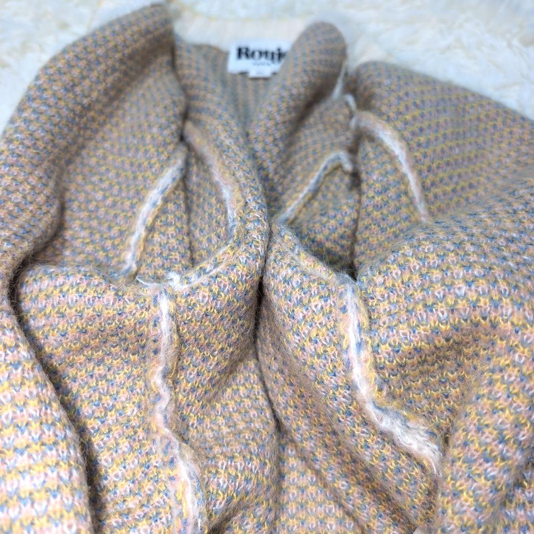 Rouje ルージュ チューリップ柄ニットカーディガン　イタリア製　アルパカ混 Rouje ルージュ チューリップ柄ニットカーディガン イタリア製