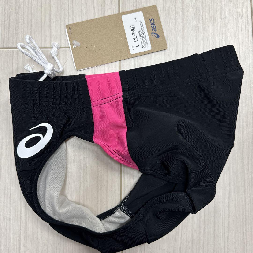 アシックス　女子陸上レーシングショーツ　Lサイズ　ブラック×オペラピンク　新品