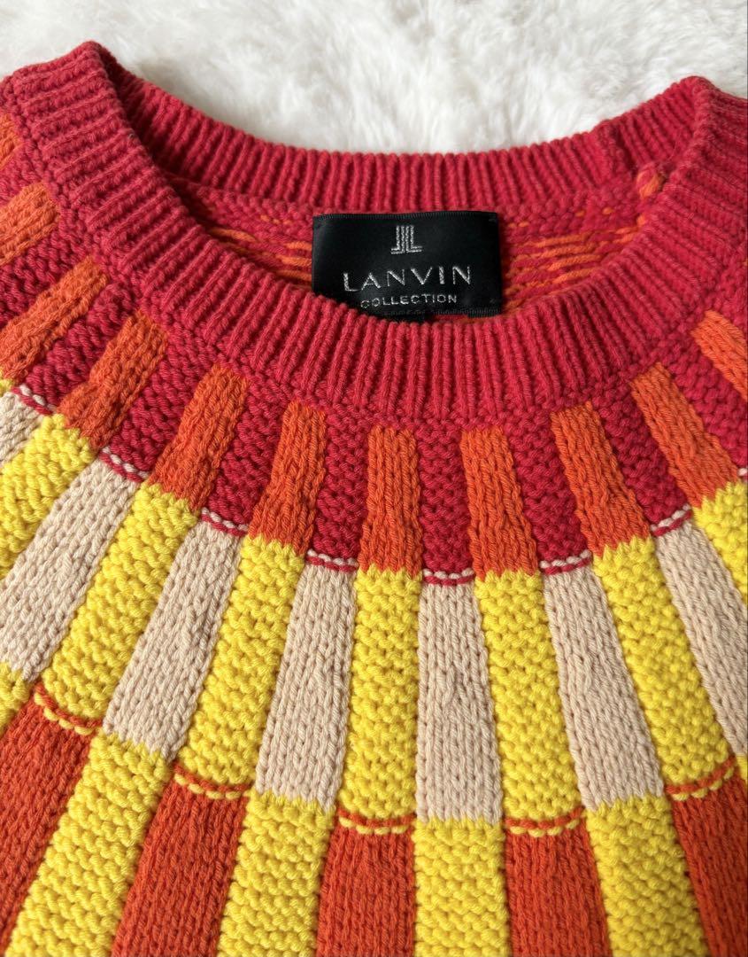 入荷now 買えない 新品】LANVIN COLLECTION コットン配色セーター トップス ニット+セーター