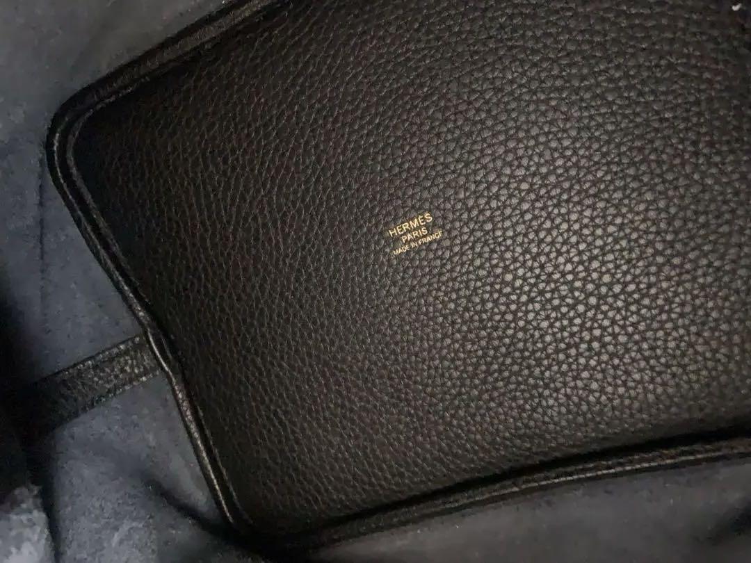 美品　エルメス　ピコタンロック MM エクラ ブルーインディゴ Ｔ刻印　濃紺