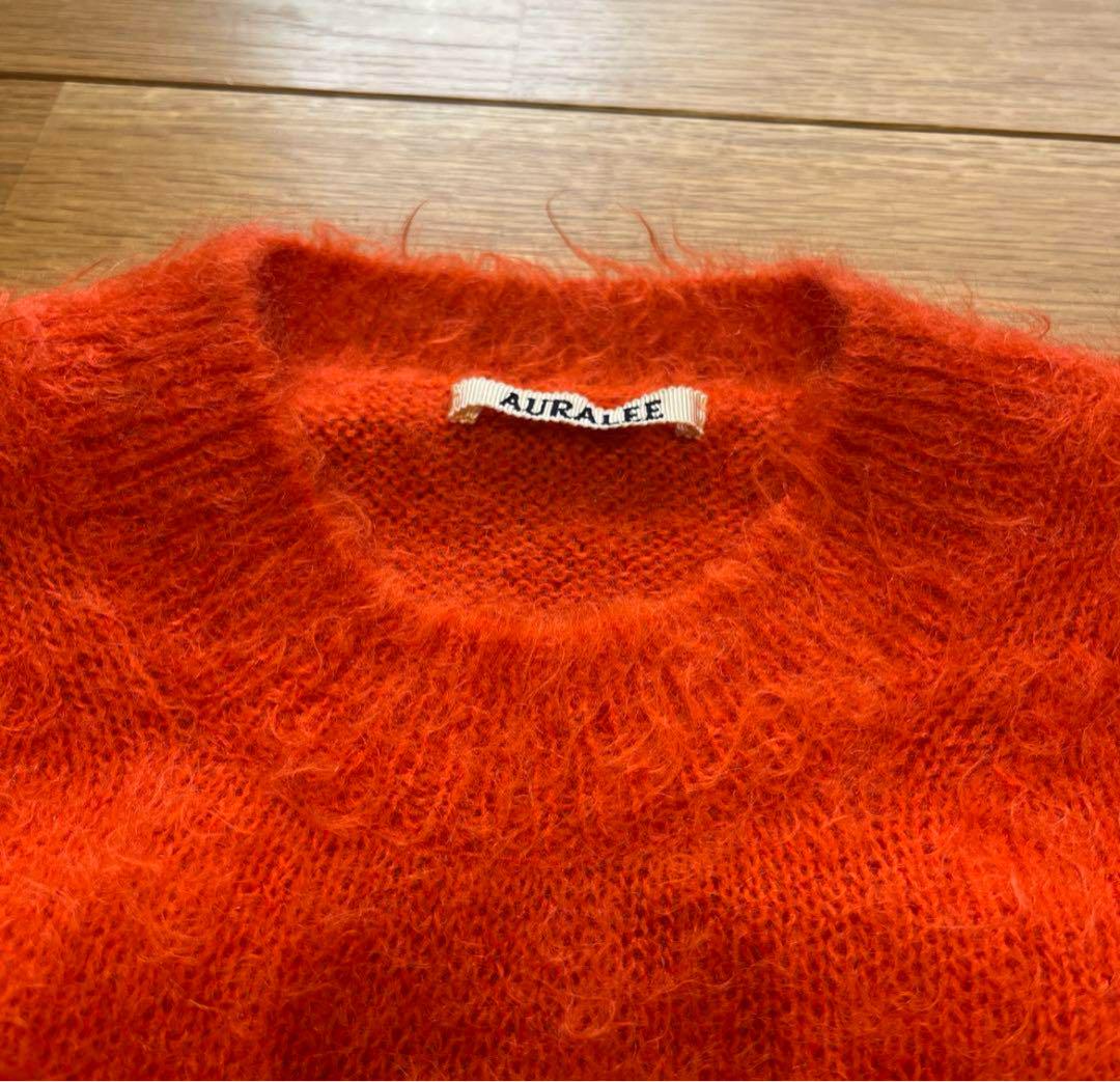 トップス AURALEE SUPER KID MOHAIR KNITP/O
