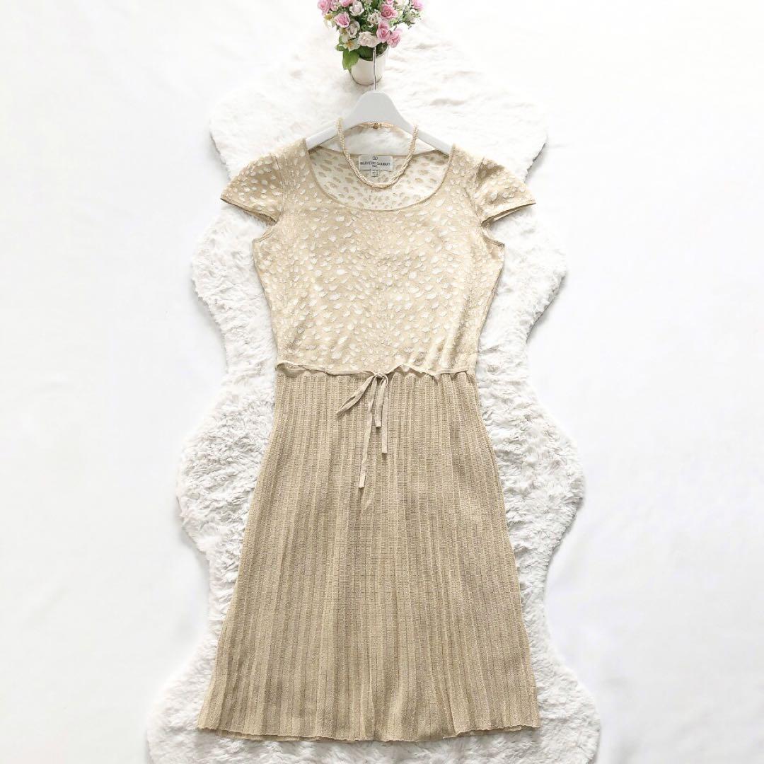 Valentino*ヴァレンチノ　ヴィンテージワンピース　ドッキング　プリーツ9