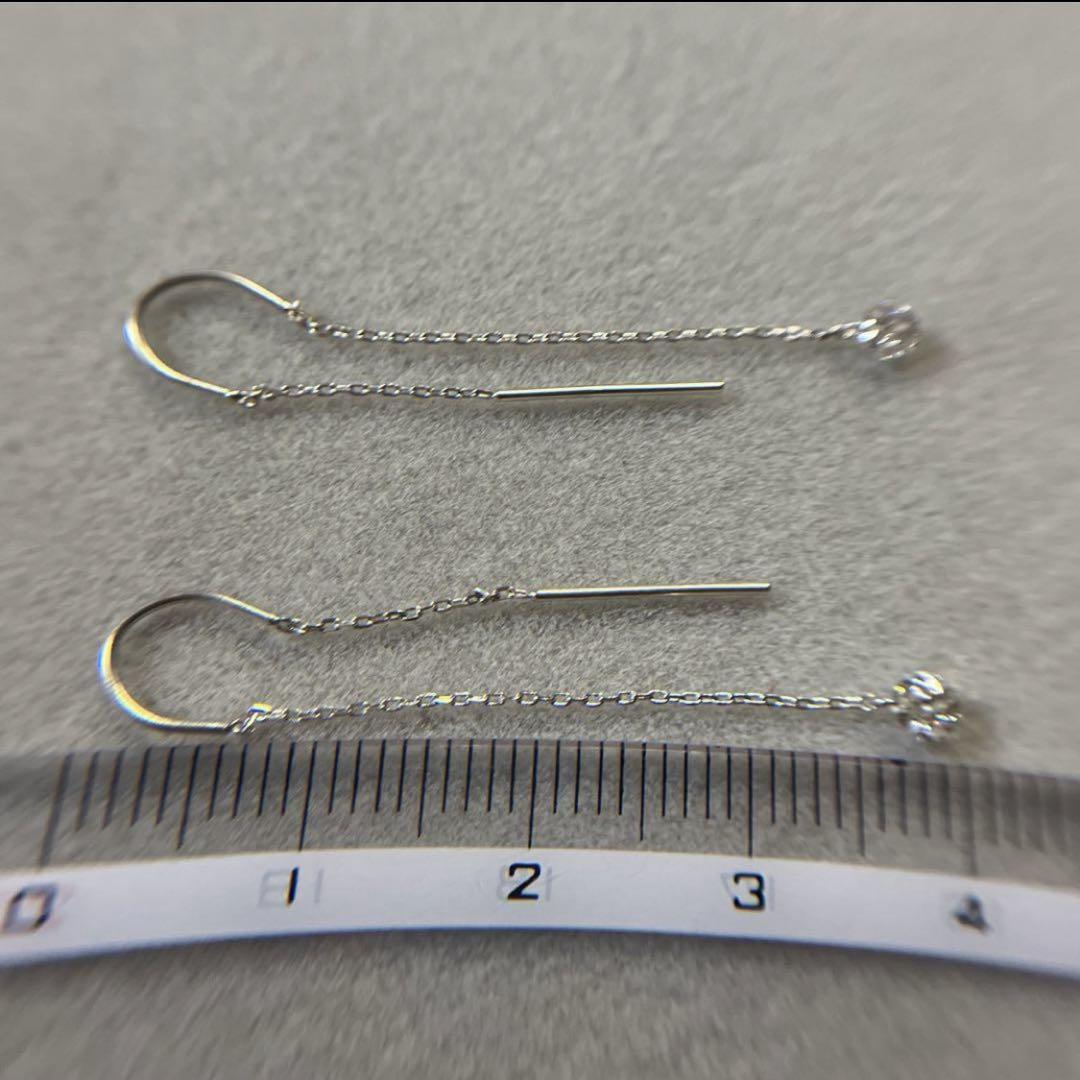 K18WG ♡ ダイヤアメリカンピアス 0.20ct ダイヤモンドピアス