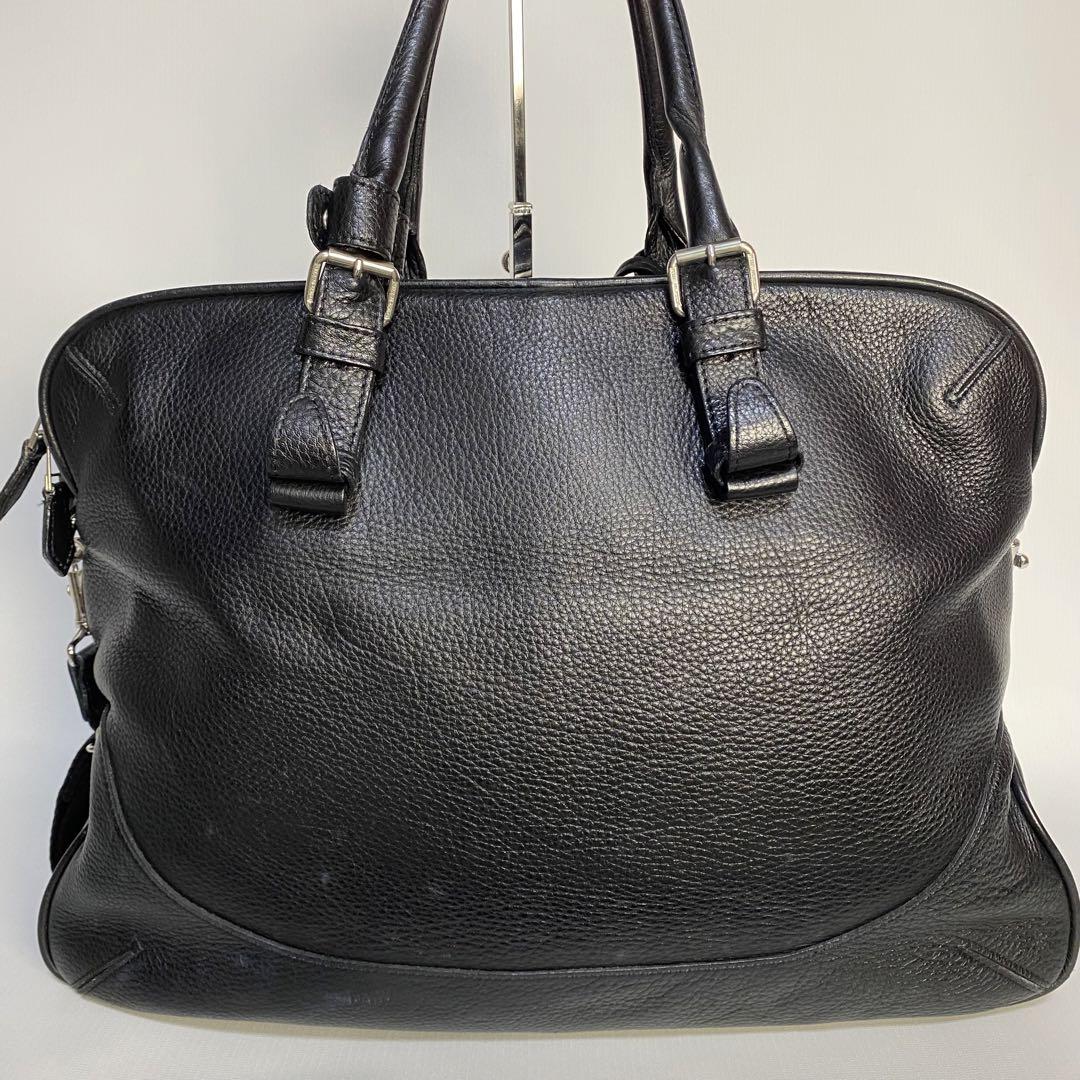 ペッレモルビダ　ビジネスバッグ　2WAY　二層　ブラック　黒　オールレザー