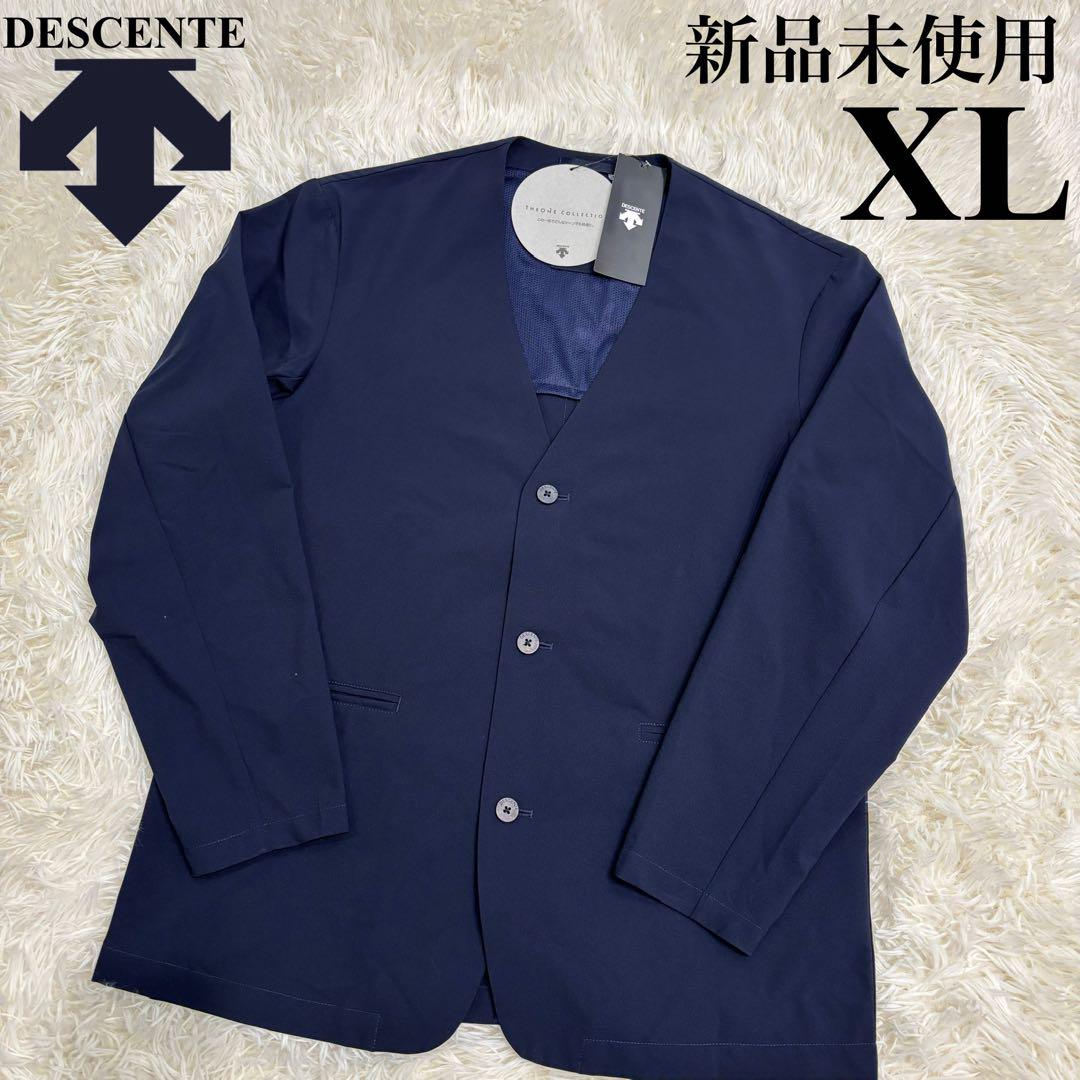 新品　デサント ジャケット　ノーカラージャケット　ビジネス　ゴルフ　XL 新品 デサント ジャケット ノーカラージャケット ビジネス