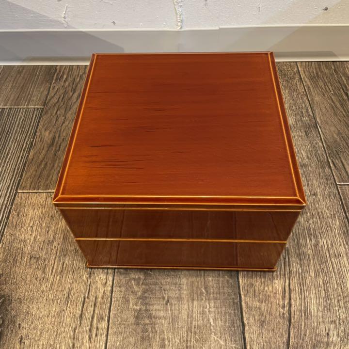 新品未使用】 高級 飛騨春慶 重箱 二段重 天然木 うるし塗 漆塗り