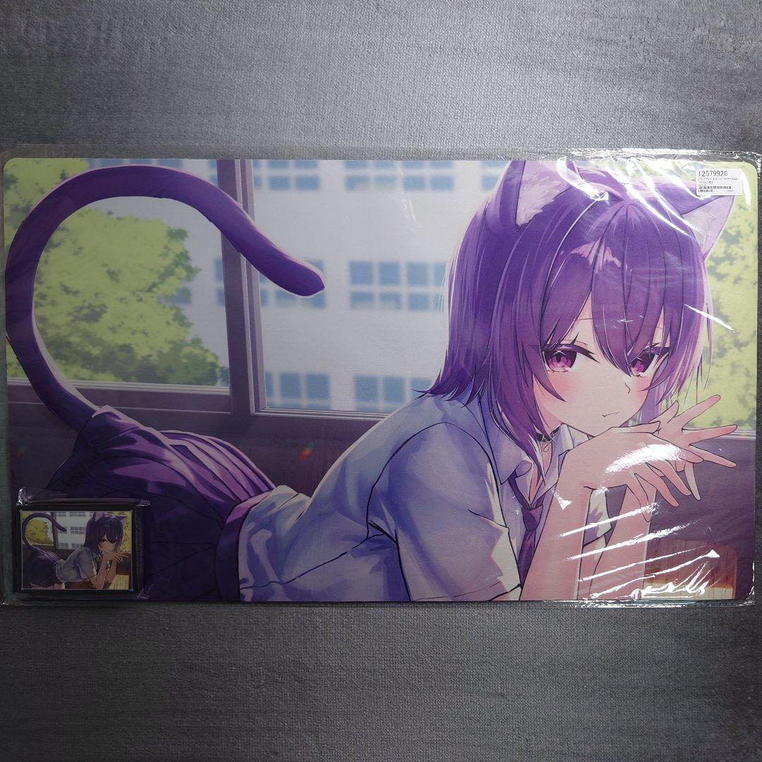 α1 ホロライブ 制服 学校 机 猫又おかゆ スリーブ プレイマット