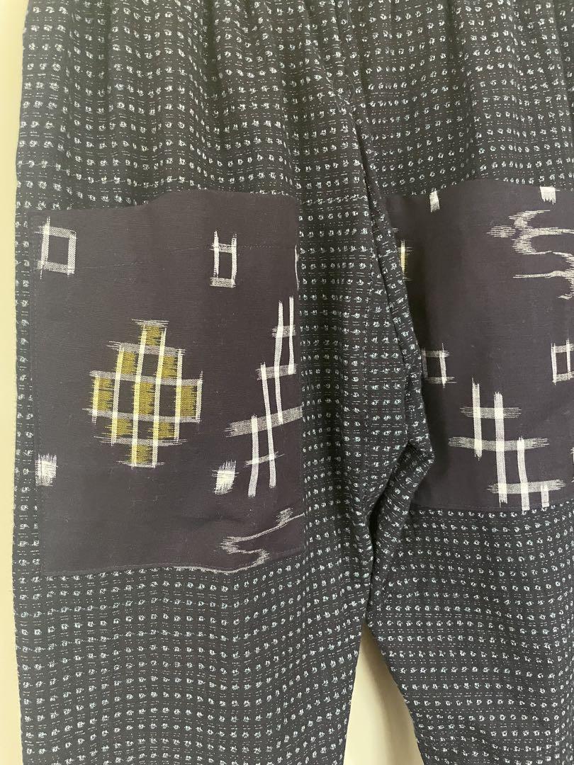 古布リメイクパンツ書生絣