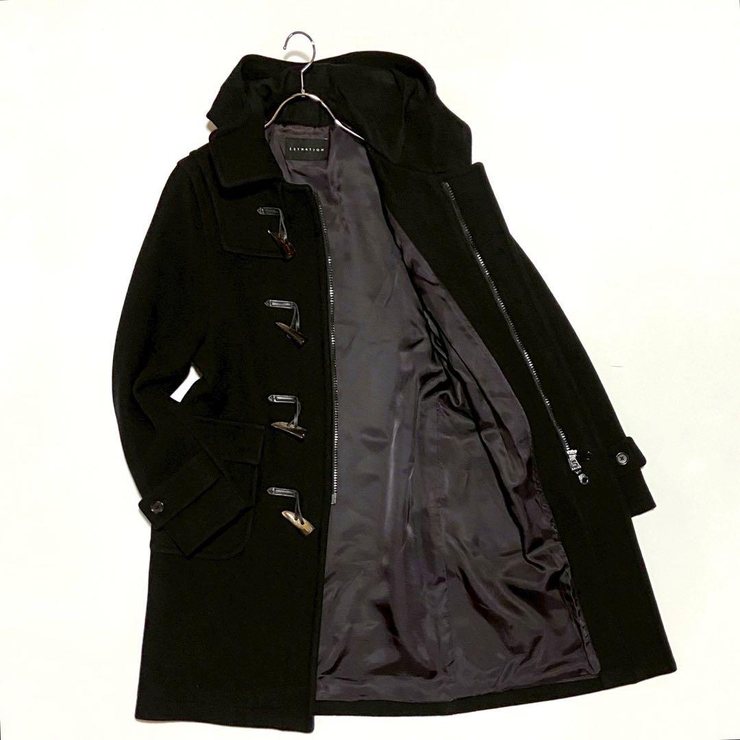 エストネーション ダッフルコート ロング ウール カシミヤ ブラック LL ESTNATION