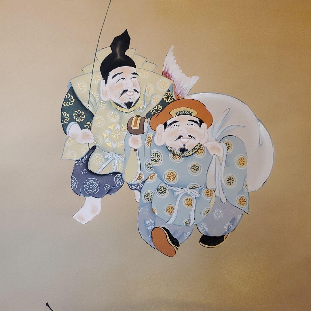 お得国産 青峰作 七福神 恵比寿手天 大黒天 siAnx-m69747588382 福神縁起之図 一富士二鷹三茄子 安い好評