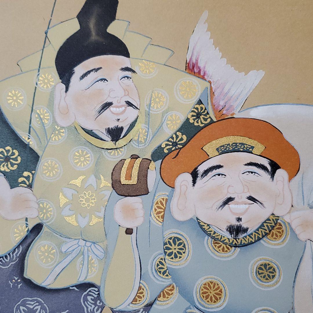 お得国産 青峰作 七福神 恵比寿手天 大黒天 siAnx-m69747588382 福神縁起之図 一富士二鷹三茄子 安い好評