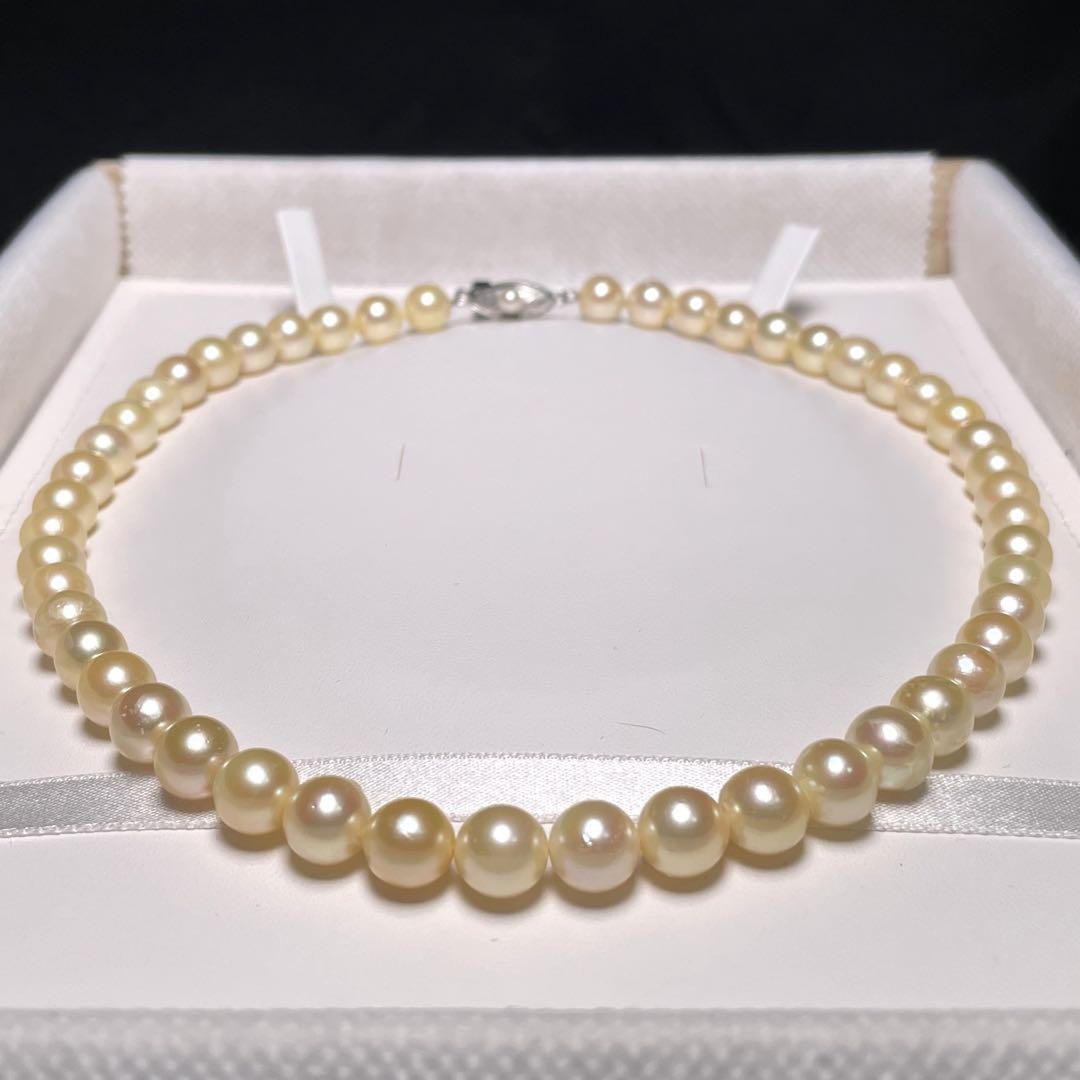 あこや真珠 ゴールデンカラー 極美品 ネックレス 7.9〜8.5㎜ O357 あこや真珠 ゴールデンカラー 極美品 ネックレス 7.9〜8.5