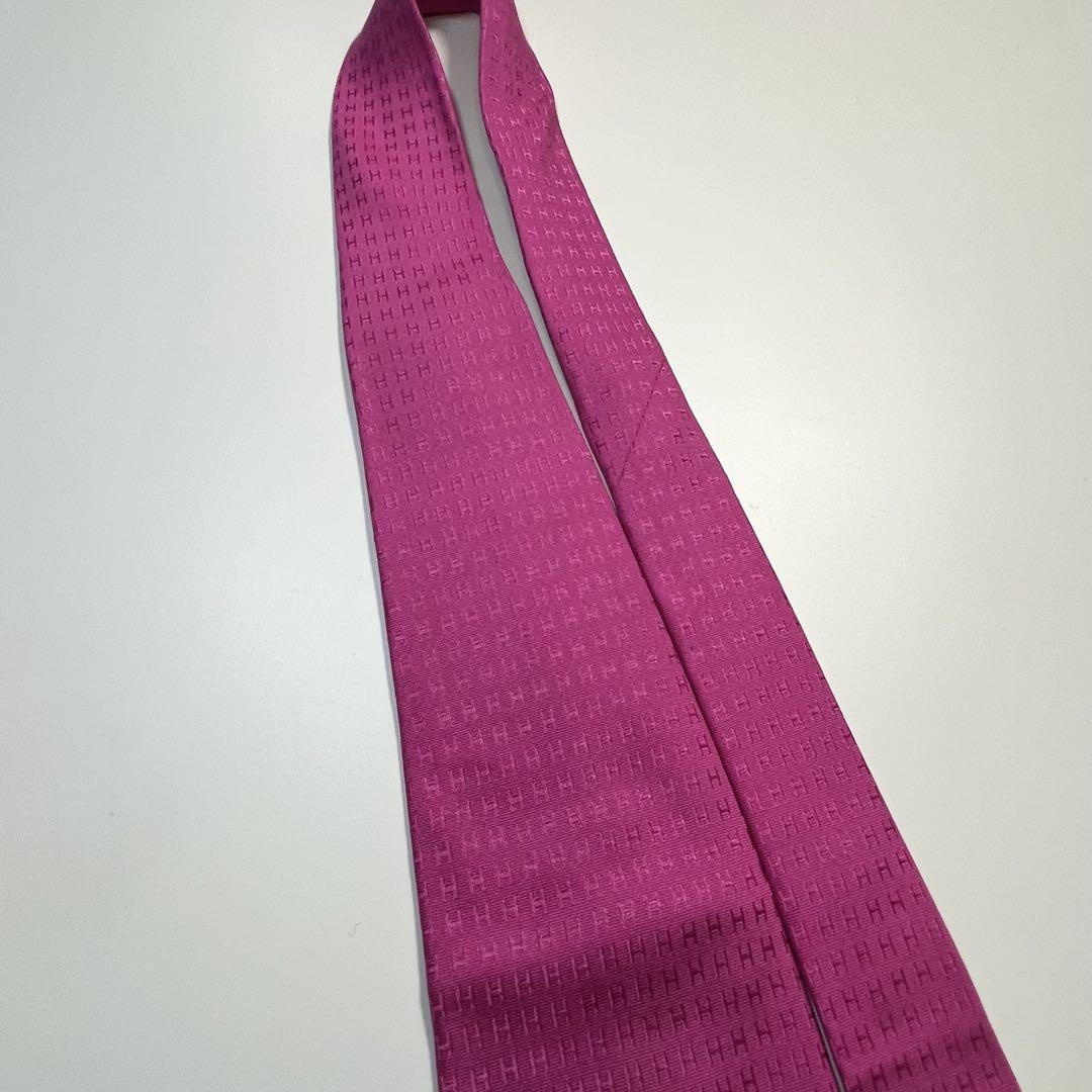 ✨美品✨HERMES エルメス　ネクタイ　高級シルク　ファソネ H柄