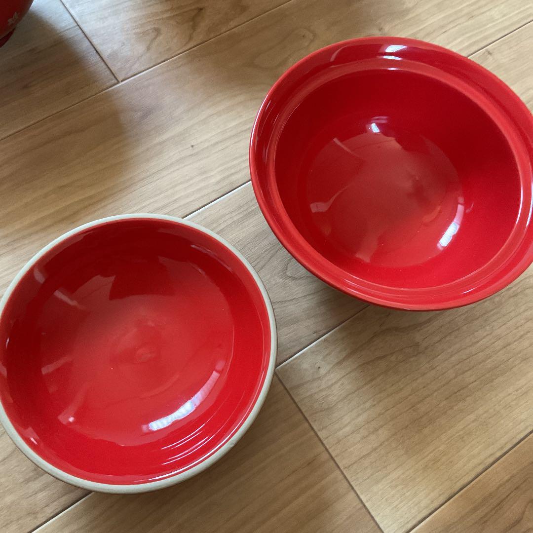 ルカリ﹦ ほぼ新品 モミジ チェリーレッド 赤 JVINY-m69764206482 ルクルーゼ 1点 ドンブリ されたル・