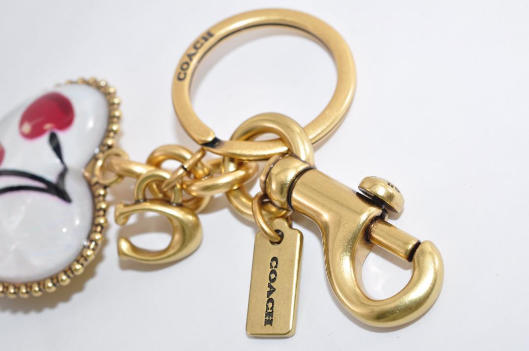 未使用 COACH コーチ チェリー ハート チャーム キーホルダー レディース
