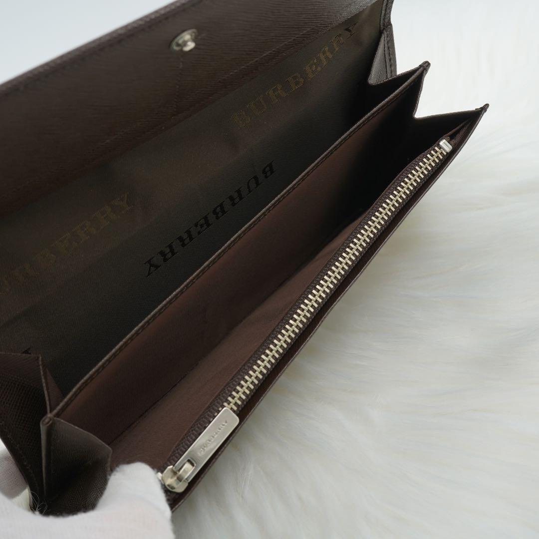 未使用展示品　箱付き　BURBERRY LONDON 長財布　ノバチェック　茶