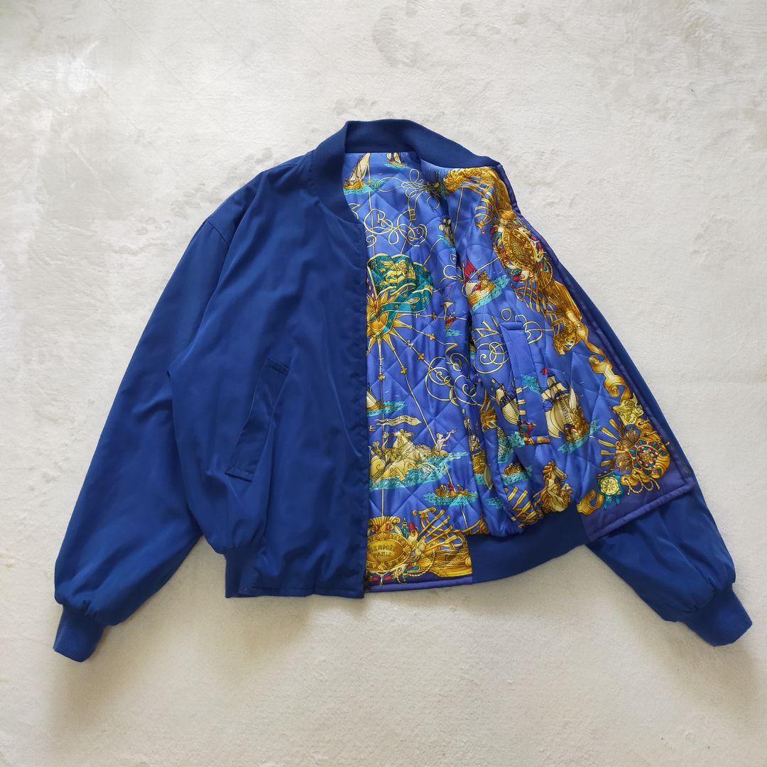 希少　シルク100%　HERMES　スカーフ柄　リバーシブルジャケット　ブルゾン 109,600円
