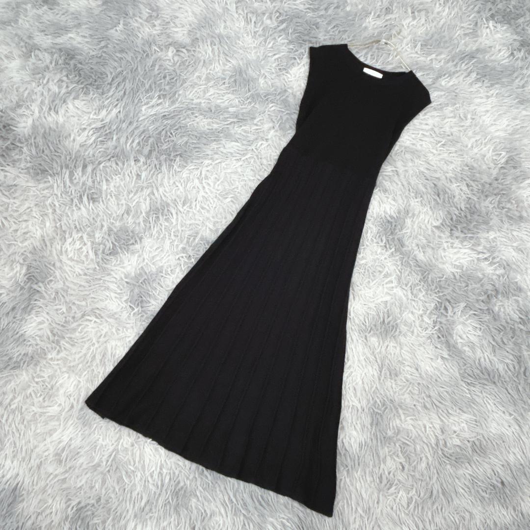 【美品】index ノースリーブニットロングワンピース (M) 大人カワイイ