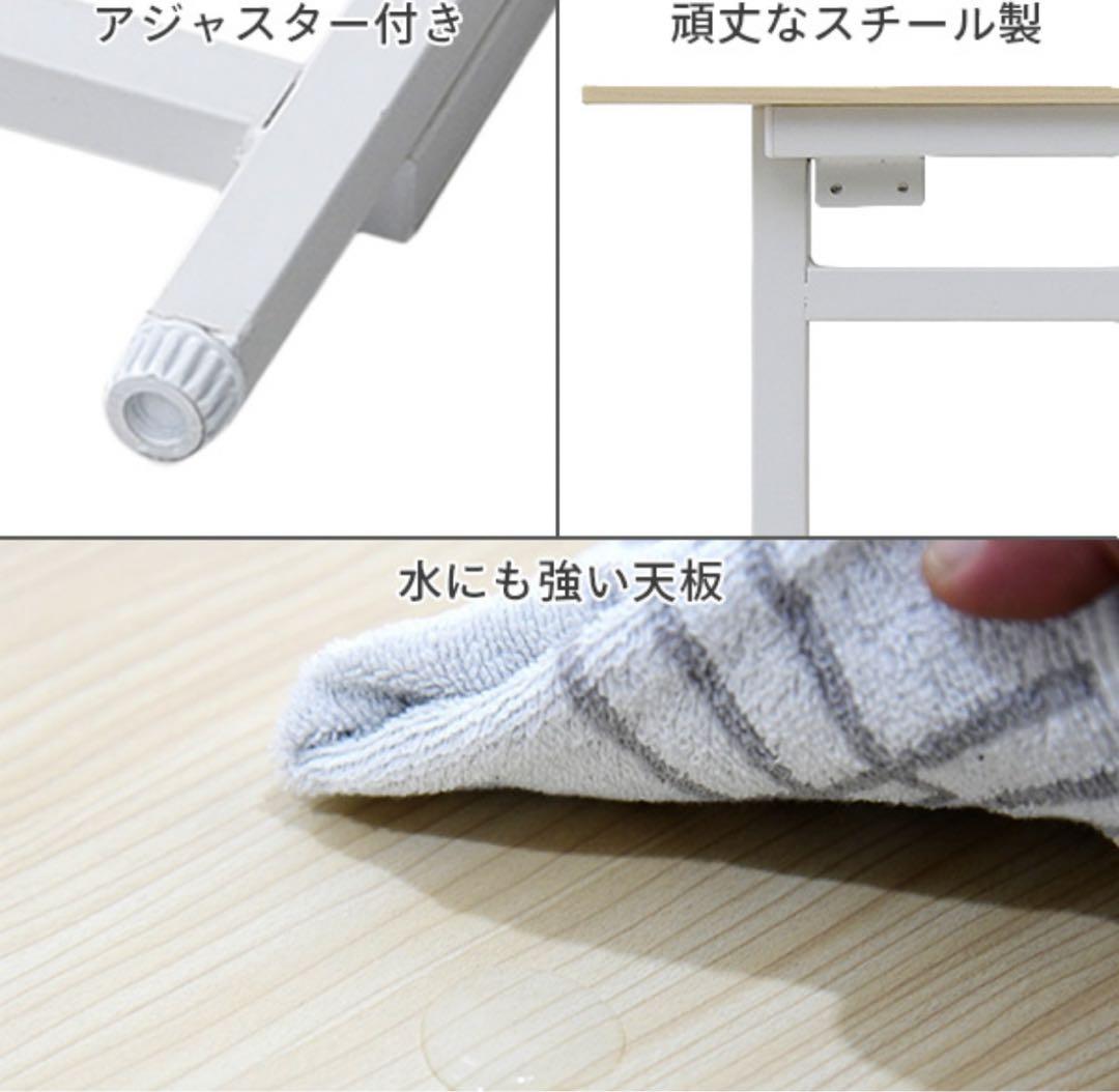L字 折りたたみデスク アンティークブラウン 山善 YAMAZEN 組み立て不要