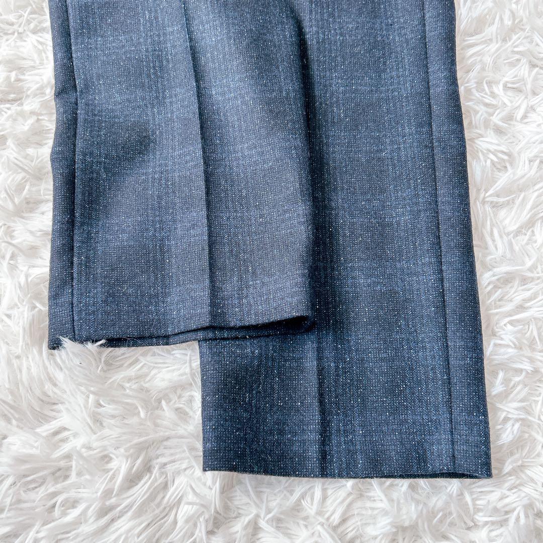 美品 ZARA スーツ セットアップ シルク グレンチェック ネイビー メンズ