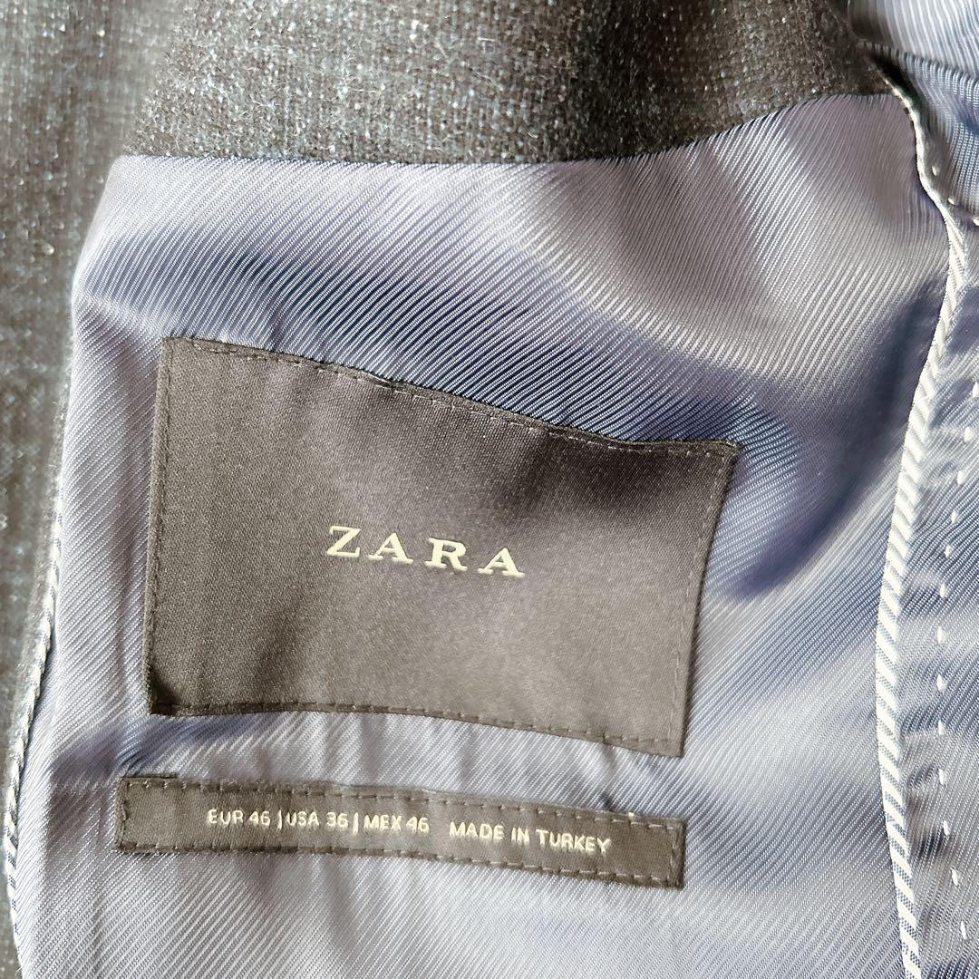 美品 ZARA スーツ セットアップ シルク グレンチェック ネイビー メンズ