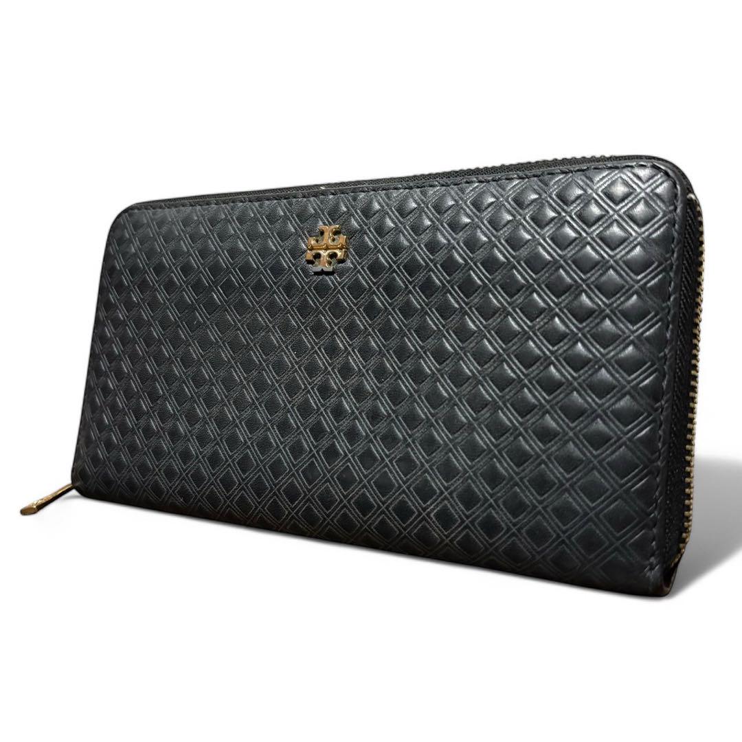 未使用　トリーバーチ　ラウンドファスナー長財布　ブラック TORY BURCH トリーバーチ 長財布 レディース ラウンドファスナー