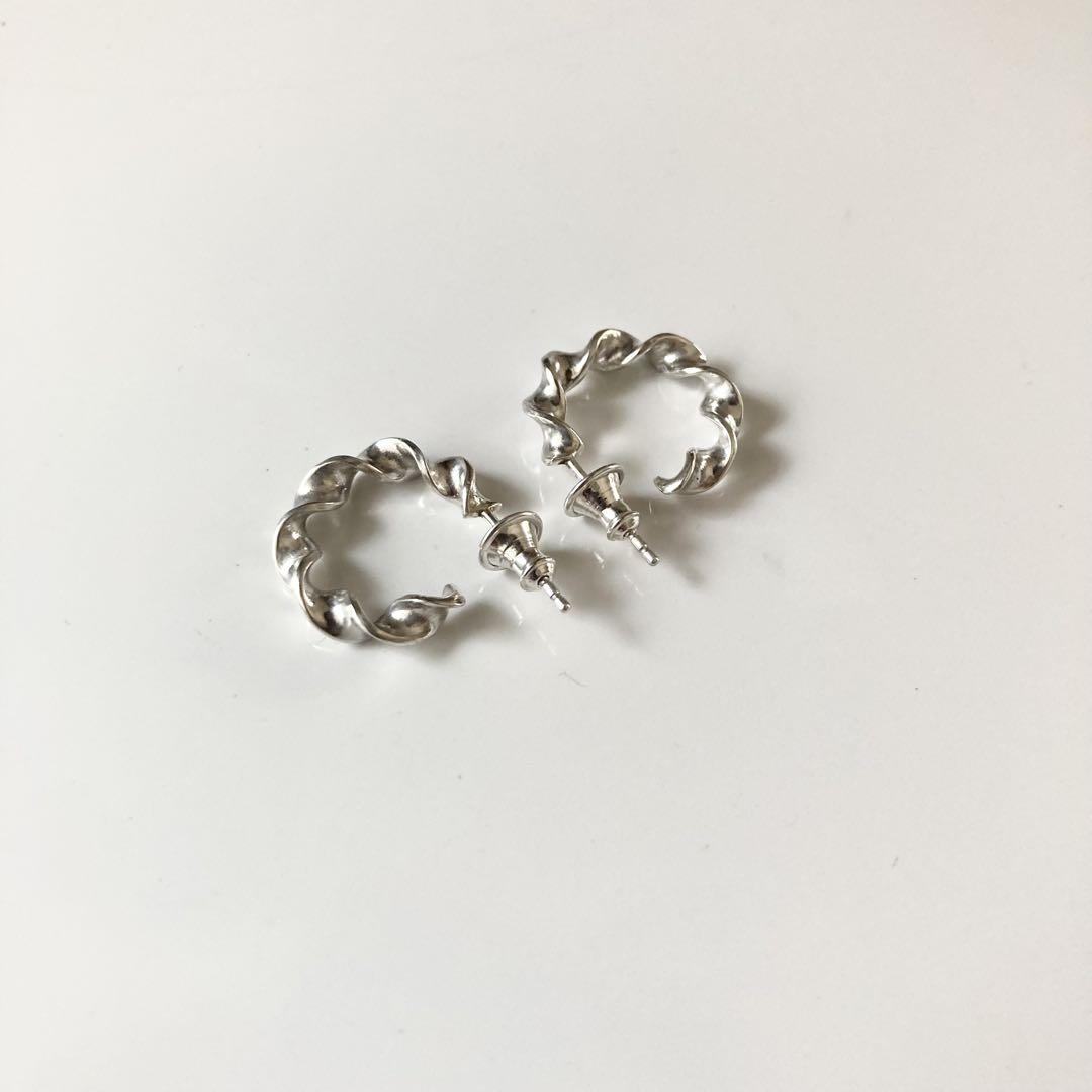 18mm 両耳　シルバー925 ピアス　フープピアス