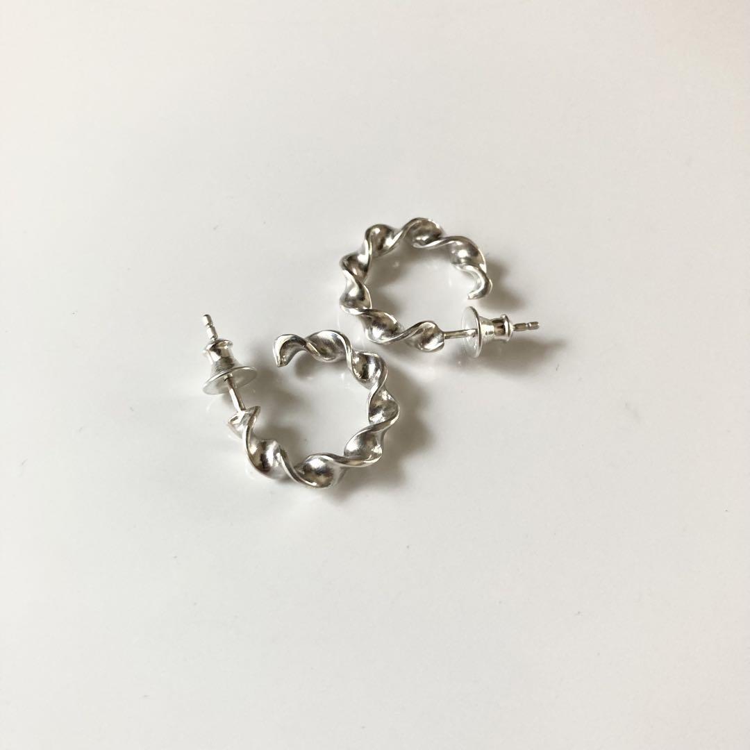 18mm 両耳　シルバー925 ピアス　フープピアス