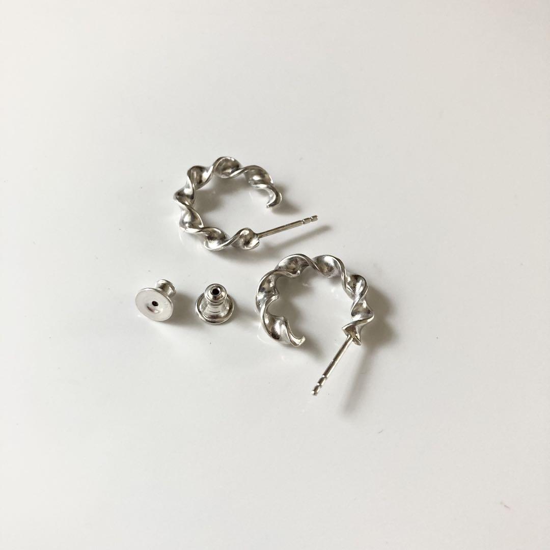 18mm 両耳　シルバー925 ピアス　フープピアス