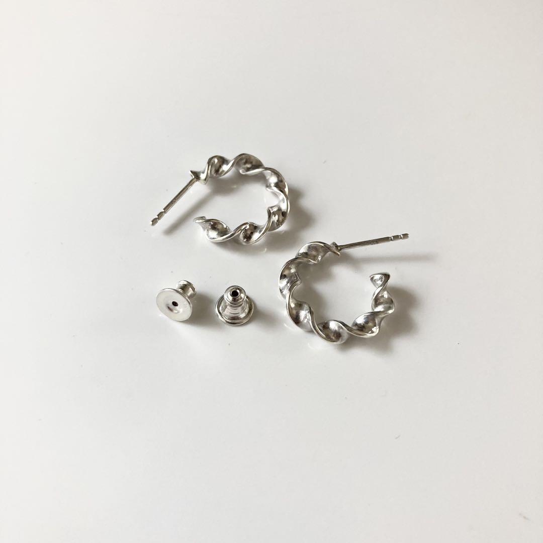 18mm 両耳　シルバー925 ピアス　フープピアス