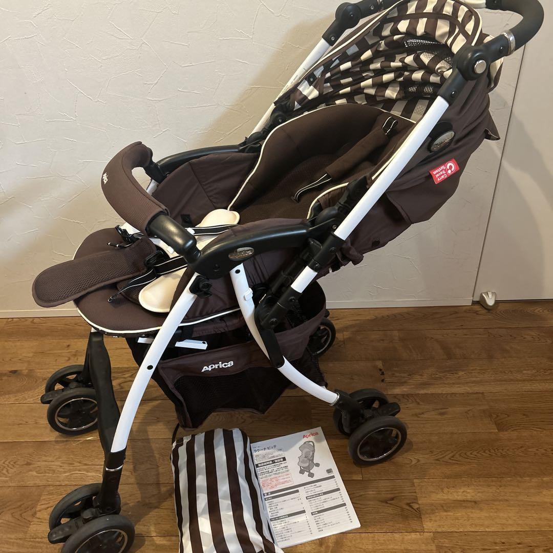 Aprica ベビーカー ブラウン ストライプ Aprica ブラウン ベビーカー ストライプ - メルカリ