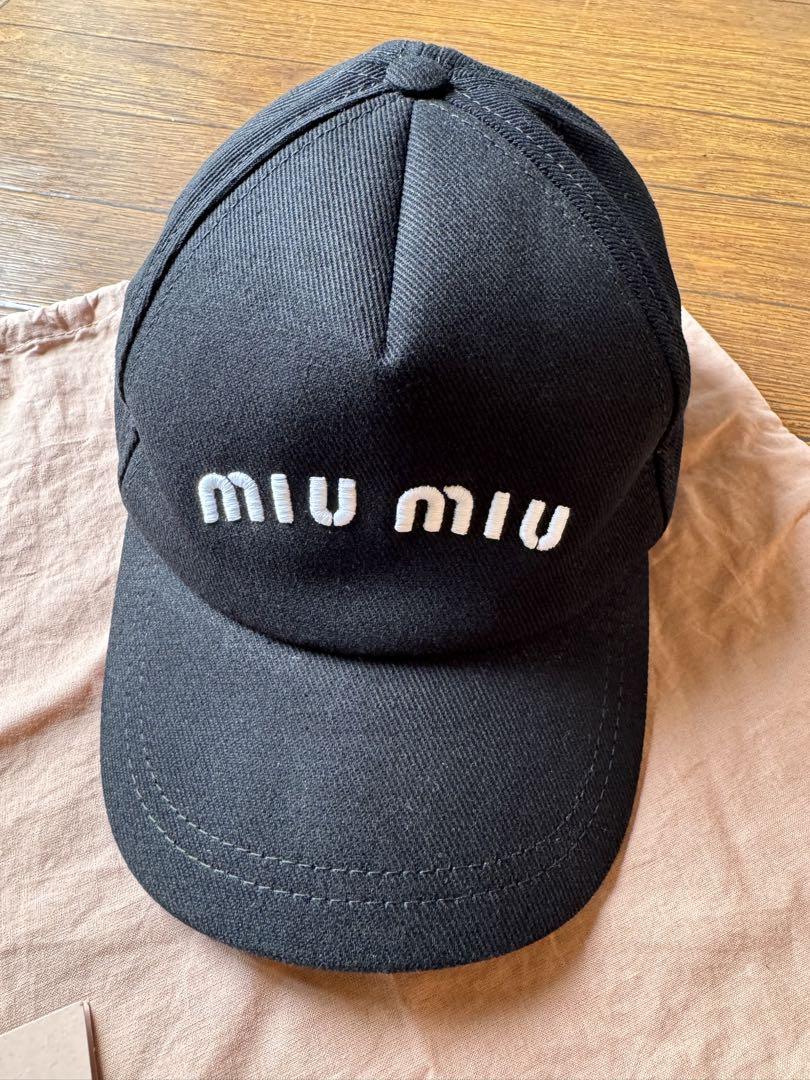 miu miu ミュウミュウ キャップ ブラック Lサイズ