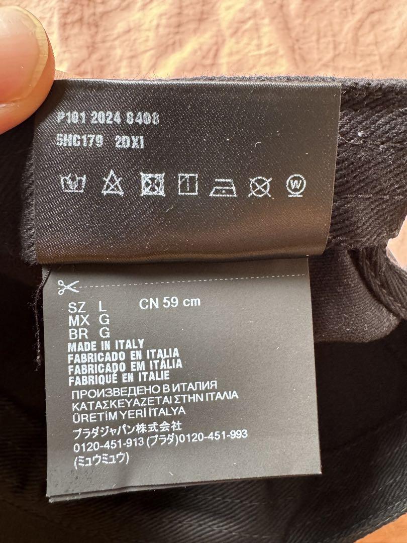 miu miu ミュウミュウ キャップ ブラック Lサイズ