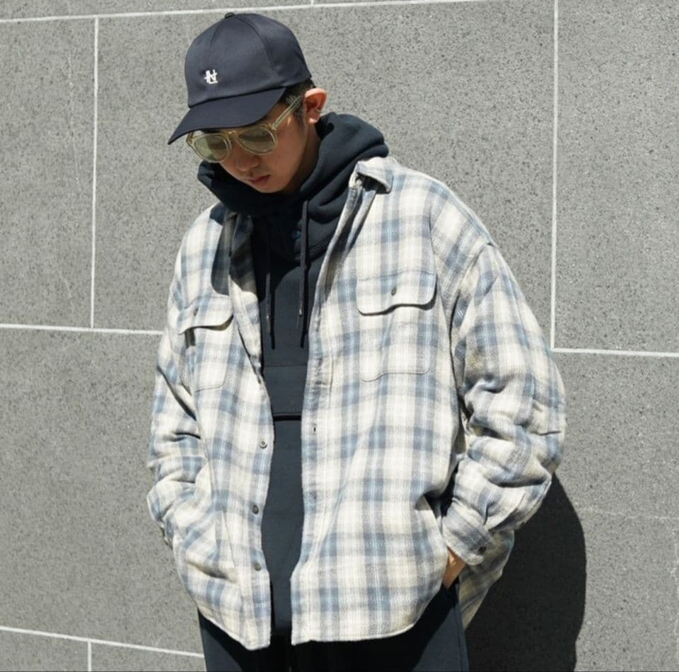 s.f.c og check shirt4XL 5L 以上 S.F.C