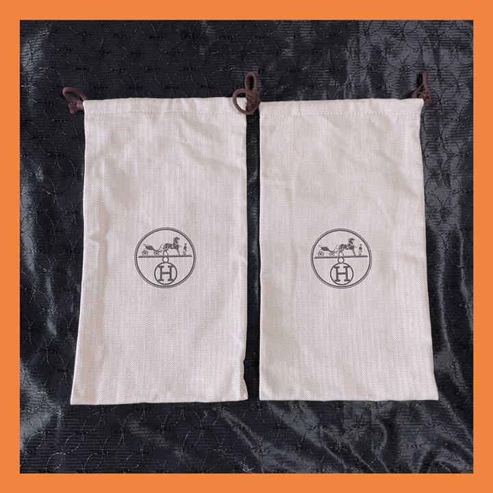 美品】HERMES エルメス 保存袋 布袋 巾着 2枚セット - メルカリ