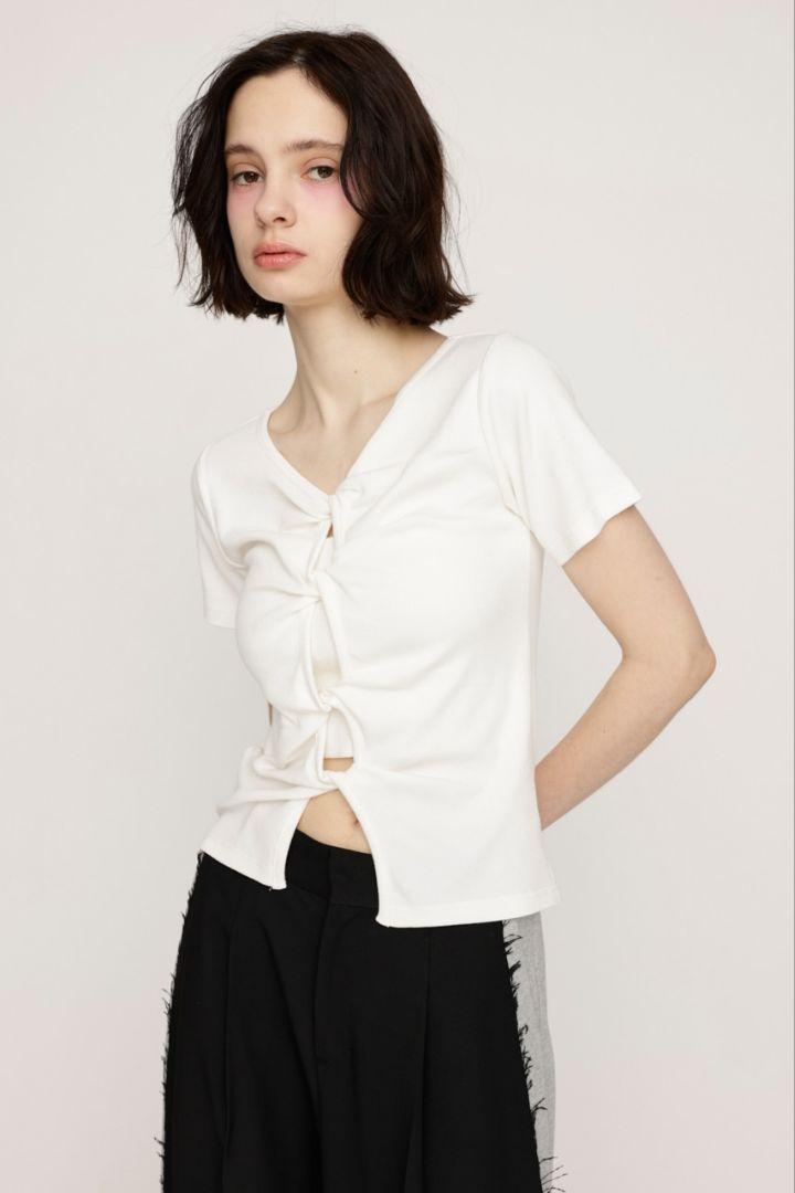 【新品タグ付き】2WAY HOLE CUT トップス/sly/赤　レッド SLY tシャツ HOLE DESIGN CUT TOPS ホール デザインカット
