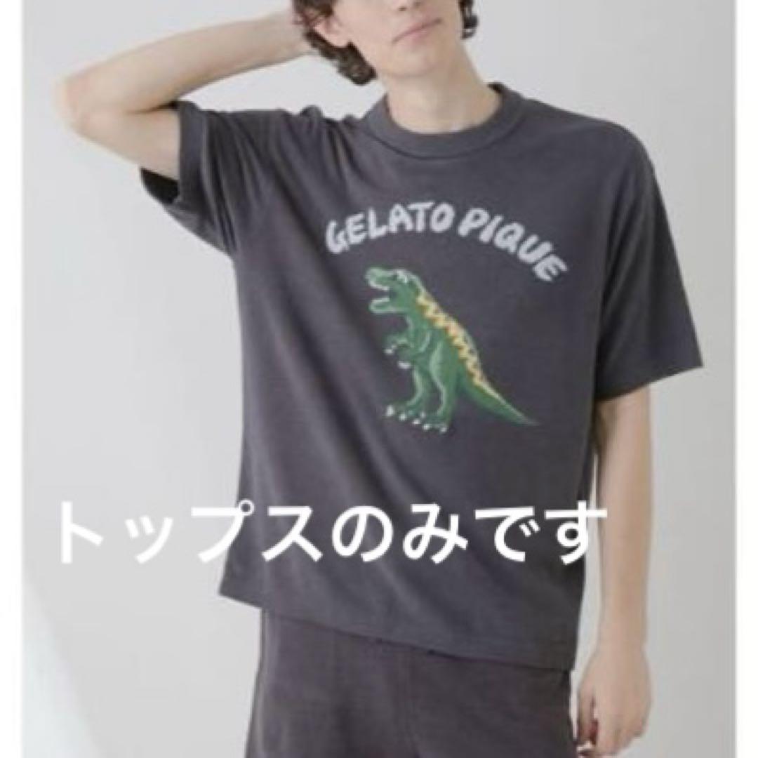 エアモコダイナソージャガードプルオーバー　ジェラートピケ　オム　恐竜