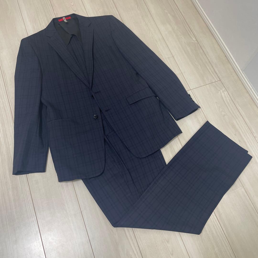 【美品】リスペクトネロ　ビジネス　スーツ　チェック柄　セットアップ